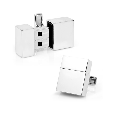 USB Flash Drive Cufflinks             (16GB // Silver)