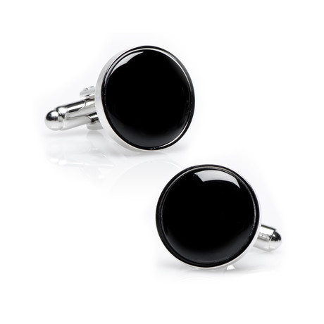 Silver and Onyx Cufflinks