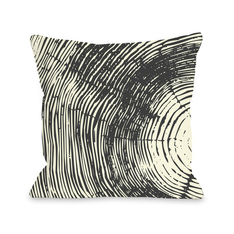 Tree Rings Pillow // Natural Gray (16L x 16W)