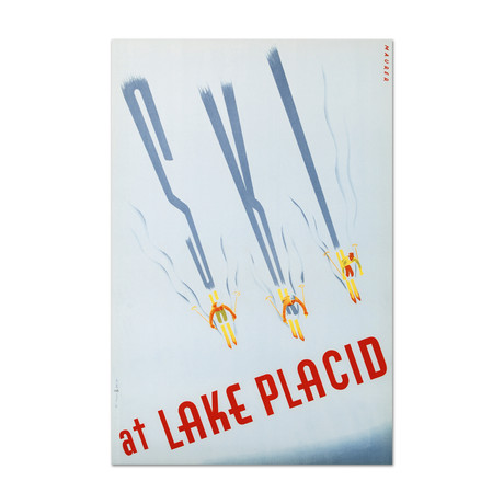 Ski at Lake Placid // Hand-Pulled Lithograph