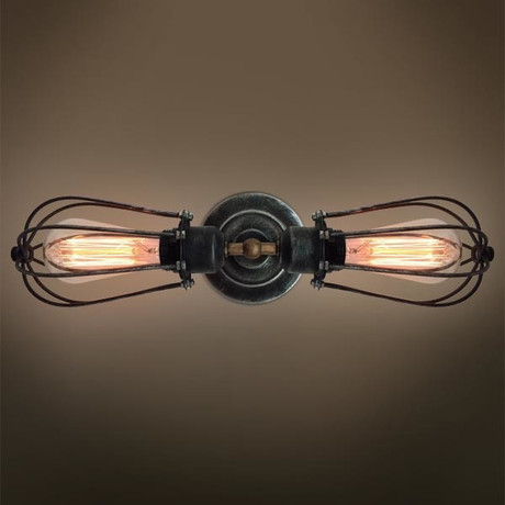 2-Armed Squirrel Cage Wall Sconce