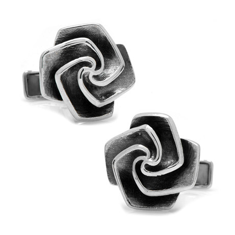 Sterling Origami Rose Cufflinks