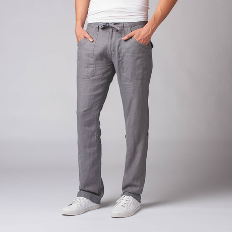Linen Roll Up Pant // Grey