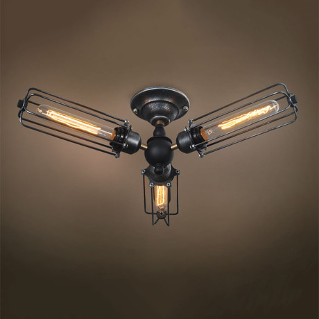 3-Armed Industrial Ceiling Light