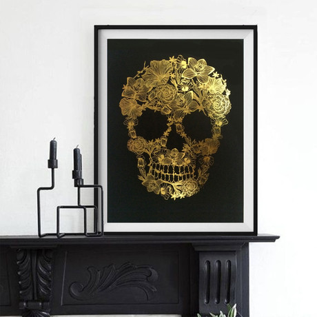 Gold Leaf // Flower Skull