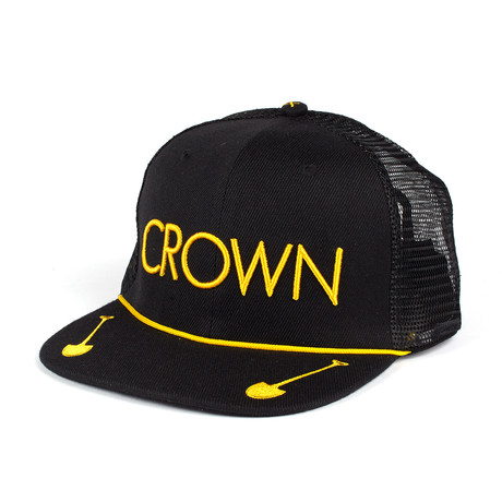 Crown Digger Trucker Hat // Black + Yellow