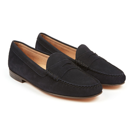 Cromwell Penny Loafer // Navy Suede