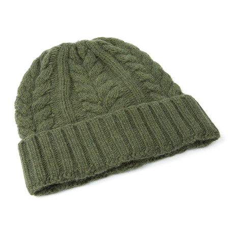 Cable Beanie // Olive