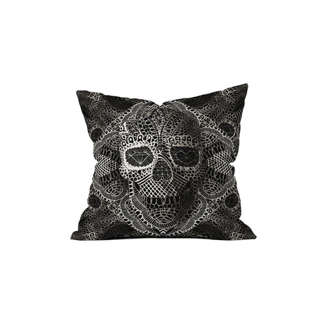 Lace Skull Throw Pillow