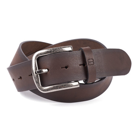 Casual Burnished Unstitched Leather Flybelt // Brown