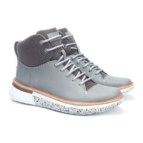 Freddy Leather + Wool Boot // Alloy + Grey