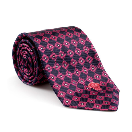 Diamond Striped Tie // Pink + Navy