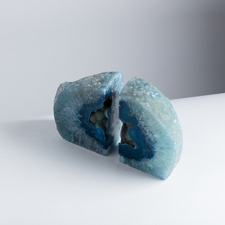 Agate Bookends // Blue