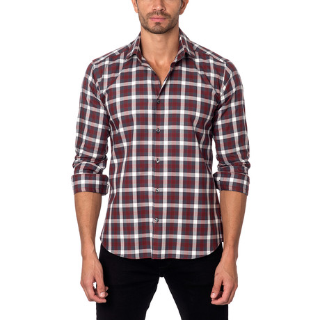 Gingham Button-Up // Maroon