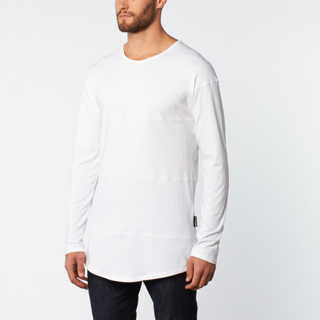 Paneled Long-Sleeve Shirt // White