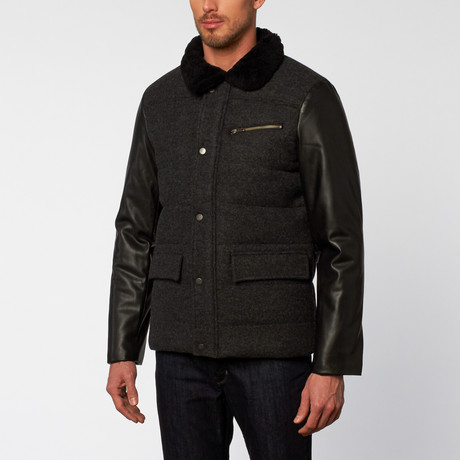 Jacob Holston // Keaton Leather Quilted Jacket // Charcoal Grey