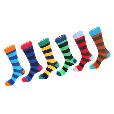 Dress Sock // Thick Stripe // Pack of 6