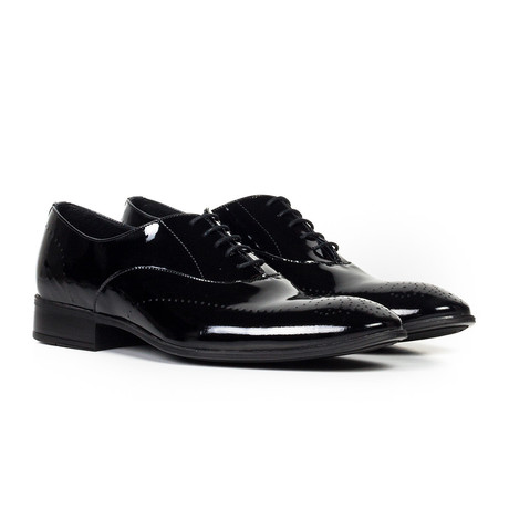 Leather Gloss Oxford Shoe // Black