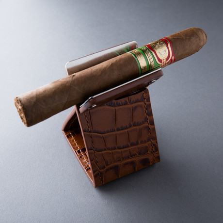 Crocodile Embossed Leather // Cigar Stand