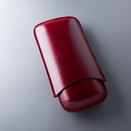 Leather Cigar Case // Unlined // Burgundy