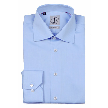 Twill Weave Button-Down Shirt // Light Blue