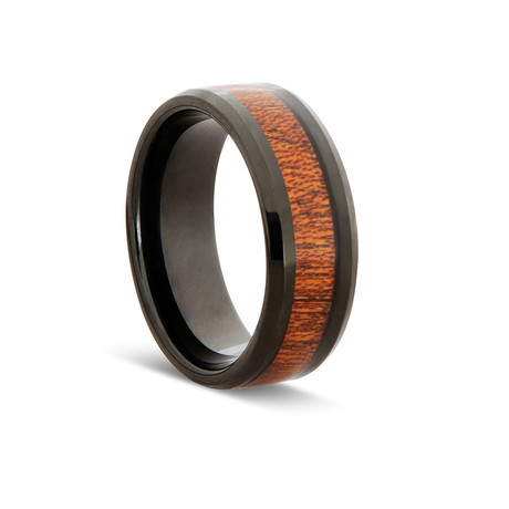 Urban Wood Tungsten Ring // Black