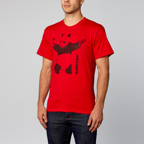 Panda With Guns T-Shirt // Red