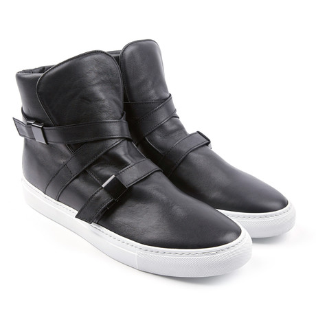 Parallax Leather Mid-Top // Black