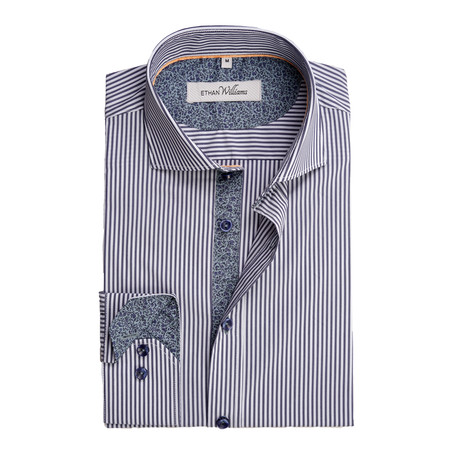 Cool Stretch Button-Up // Navy Stripe