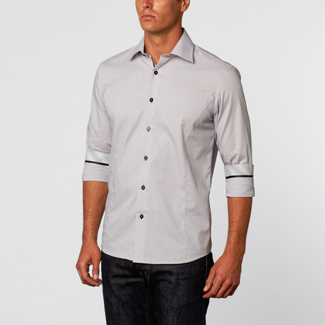 Slimming Button-Up Shirt // Grey