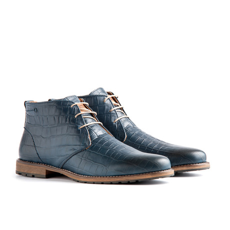 Liverpool Crocodile Ankle Boot // Navy