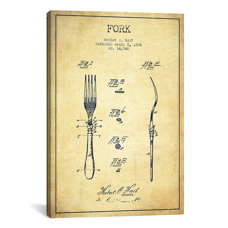 Fork Vintage Patent Blueprint