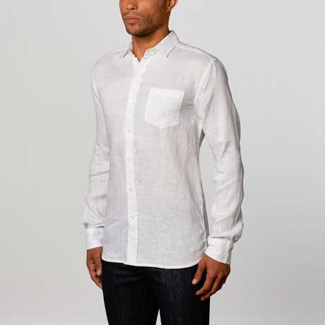 Long Sleeve Linen Shirt // White