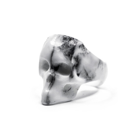 Marble Skull Ring // White + Black