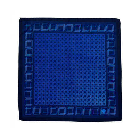 Pocket Square // Blue Squares + Black Border