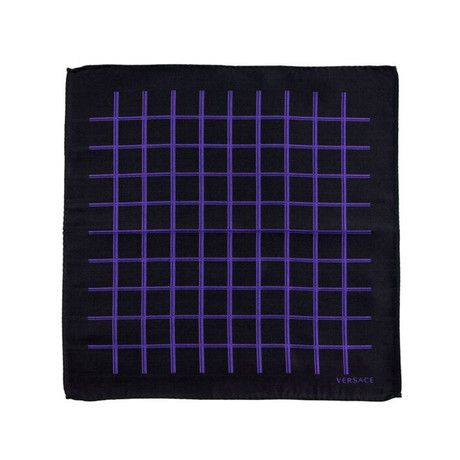 Chiaro Pocket Square // Purple + Black