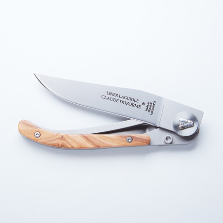 Laguiole Liner Lock Pocket Knife // Olive Wood