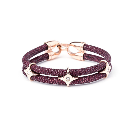 Stingray Leather Bracelet // Rose Gold