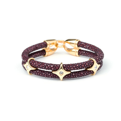 Stingray Leather Bracelet // Gold