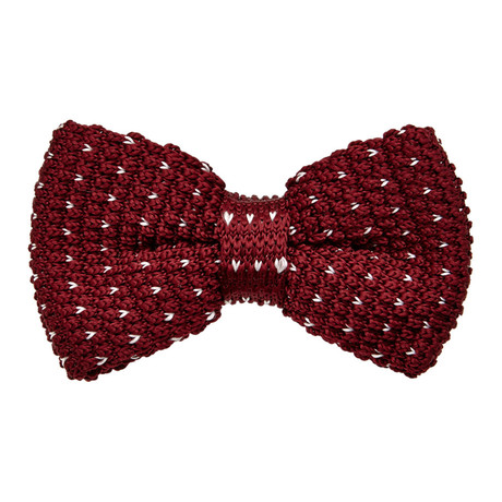 Knit Bow Tie // Burgundy + White