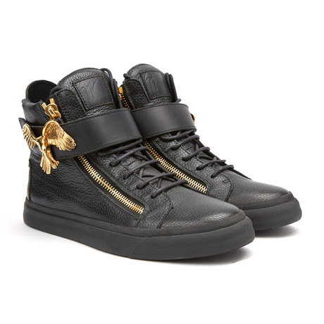 Stefano Gold Eagle Sneaker // Black