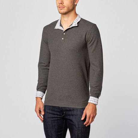 Mock Collar Sport Fit Pullover // Charcoal Heather