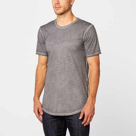 Oil Washed Side Zip Tee // Grey