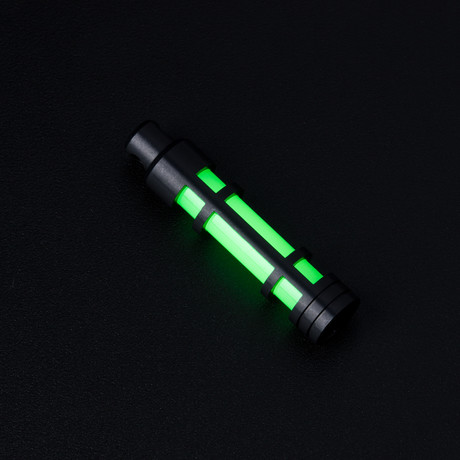Glow Fob // Aluminum Embrite // Black Anodize // Green Glow