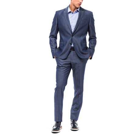 Alphons Slim Fit Suit // Cornflower
