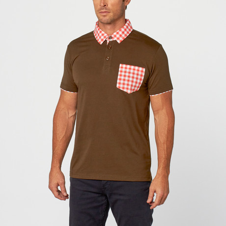 Kirby Gingham Polo // Olive + Red