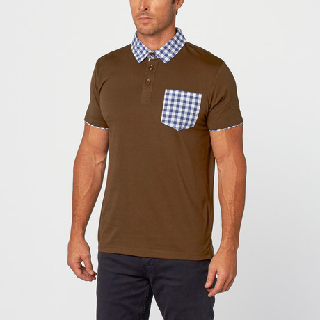 Kirby Gingham Polo // Olive + Blue