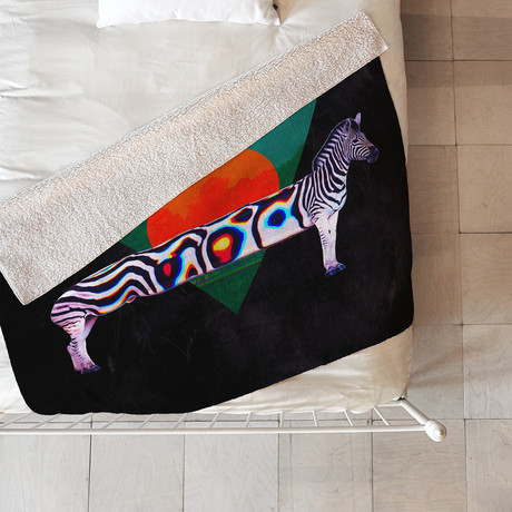 Zebra Distorted Fleece Throw Blanket