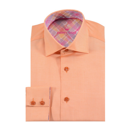 Rosso Solid Button-Up Shirt // Orange