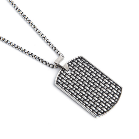 Textured Dog Tag Necklace